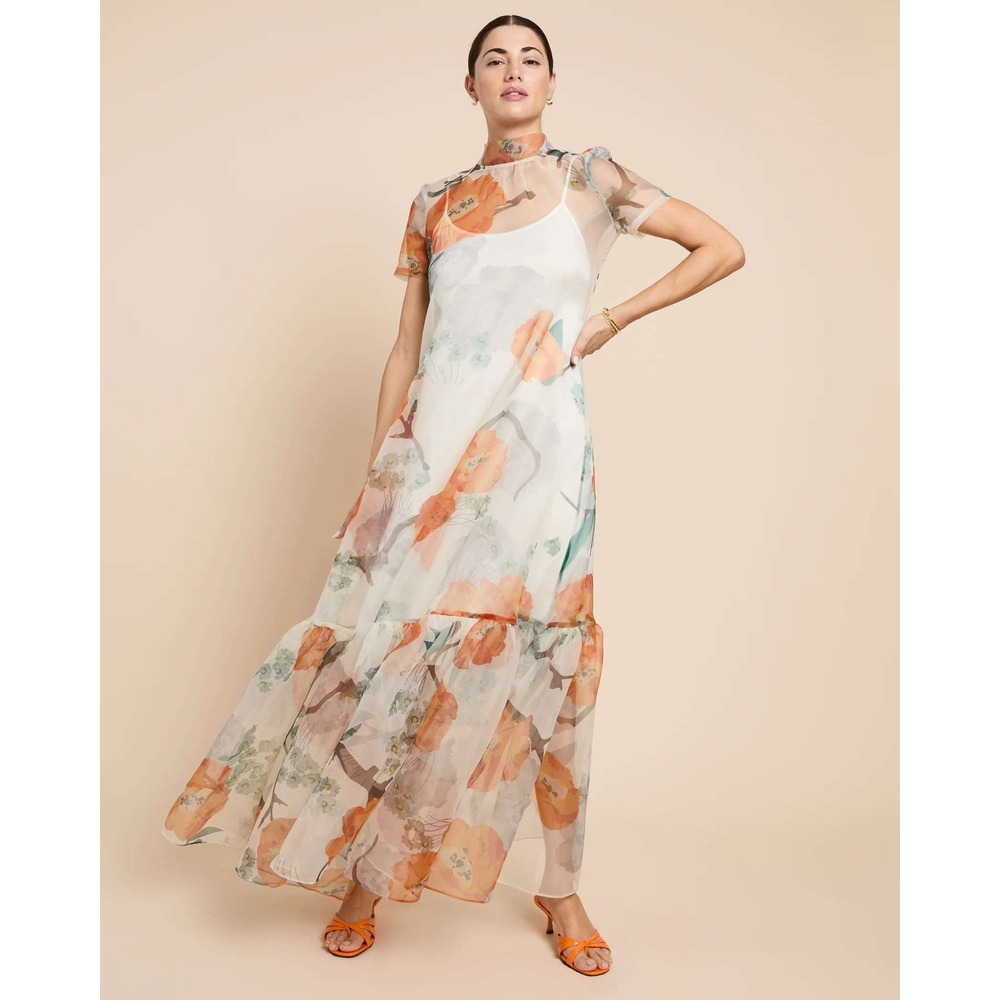 NWT CAARA Melody Maxi Dress in Orange Poppy - Size Large